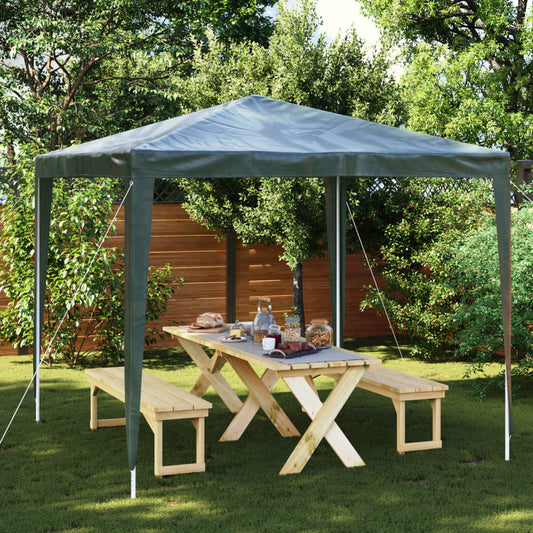 Party Tent | Green | Polyethylene and Steel | 2.5x2.5m |  Collapsible