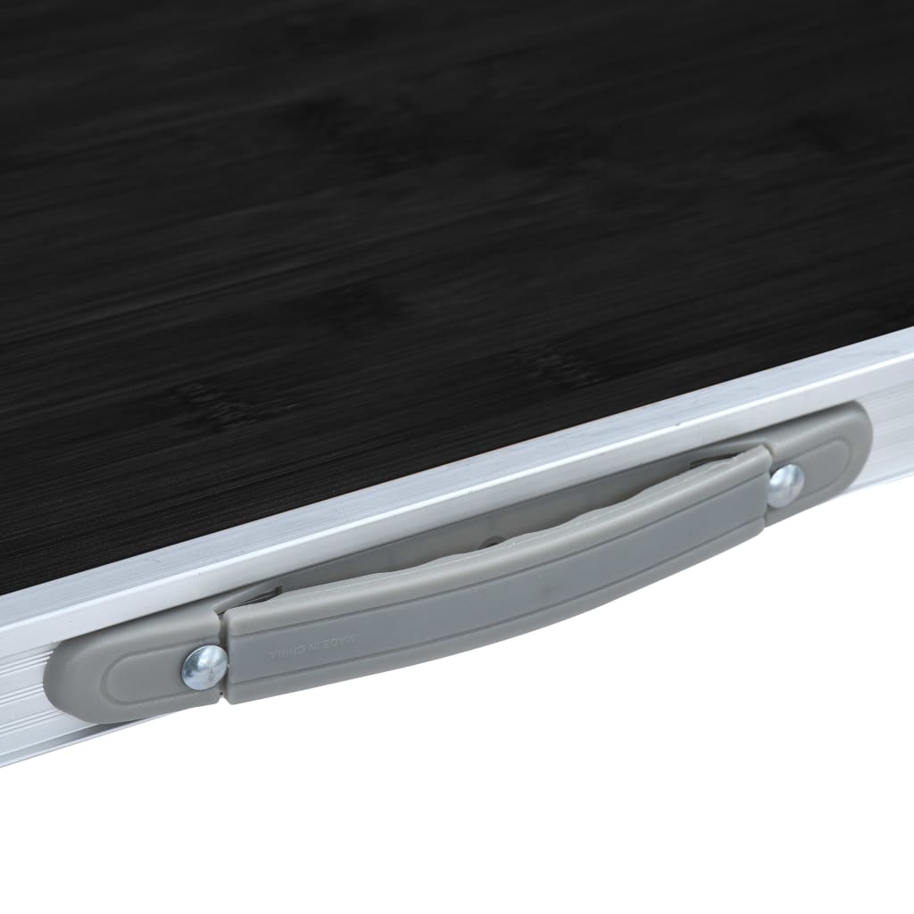 Foldable Camping Table Grey Aluminium 120x60 cm