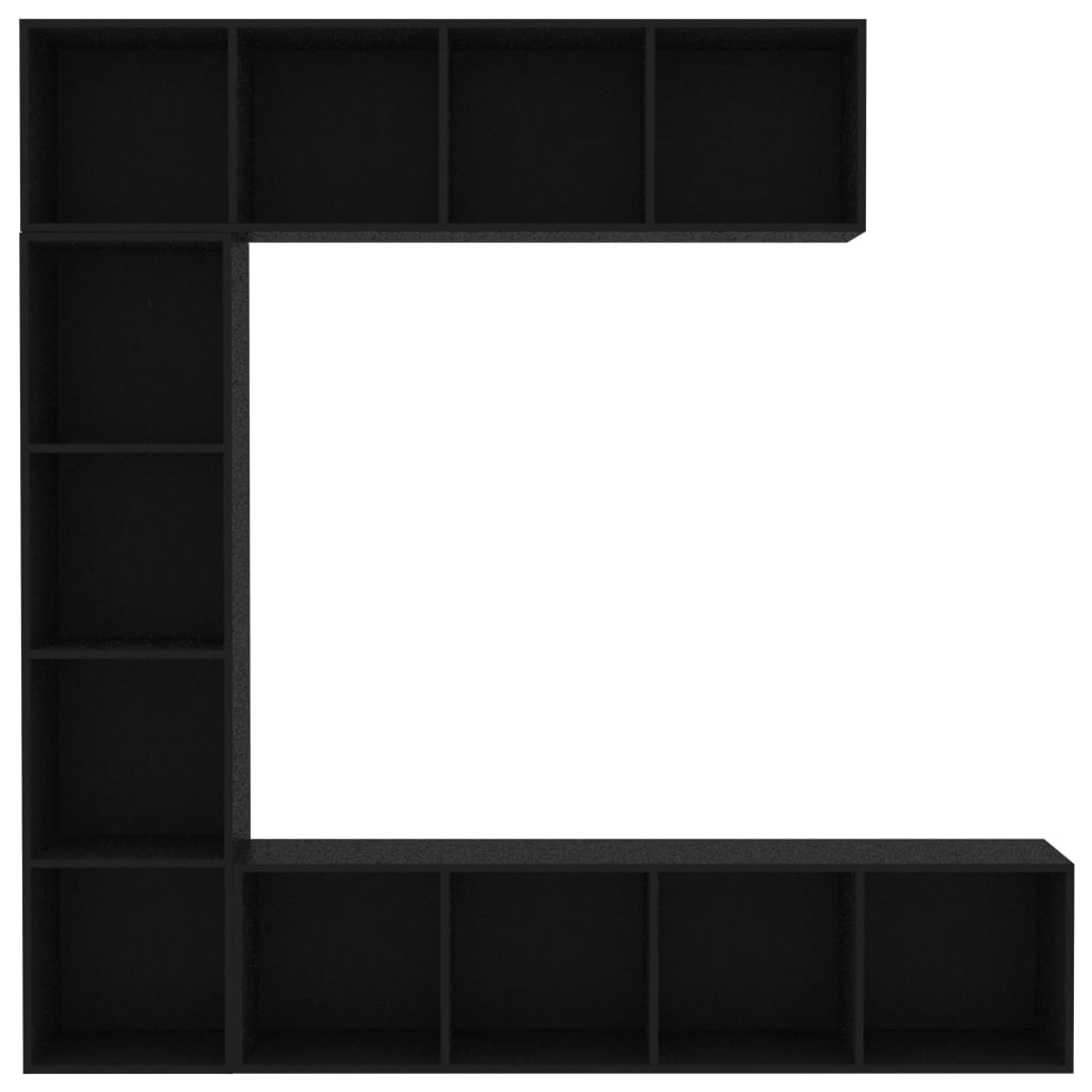 vidaXL 3 Piece Book/TV Cabinet Set Black 180x30x180 cm