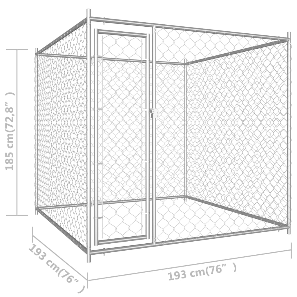 vidaXL Outdoor Dog Kennel 193x193x185 cm