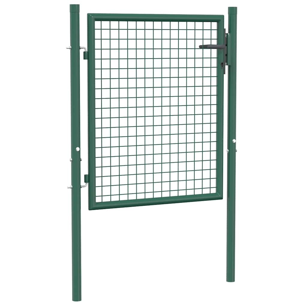 vidaXL Fence Gate Steel 100x75 cm Green