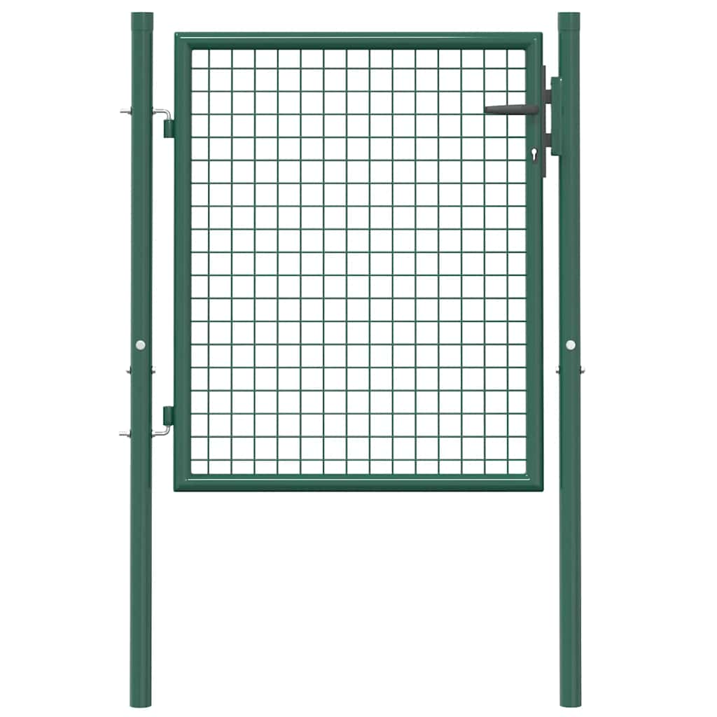 vidaXL Fence Gate Steel 100x75 cm Green