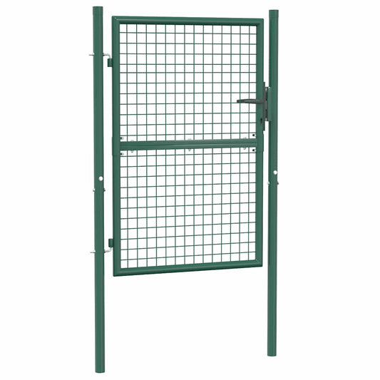 vidaXL Fence Gate Steel 100x125 cm Green