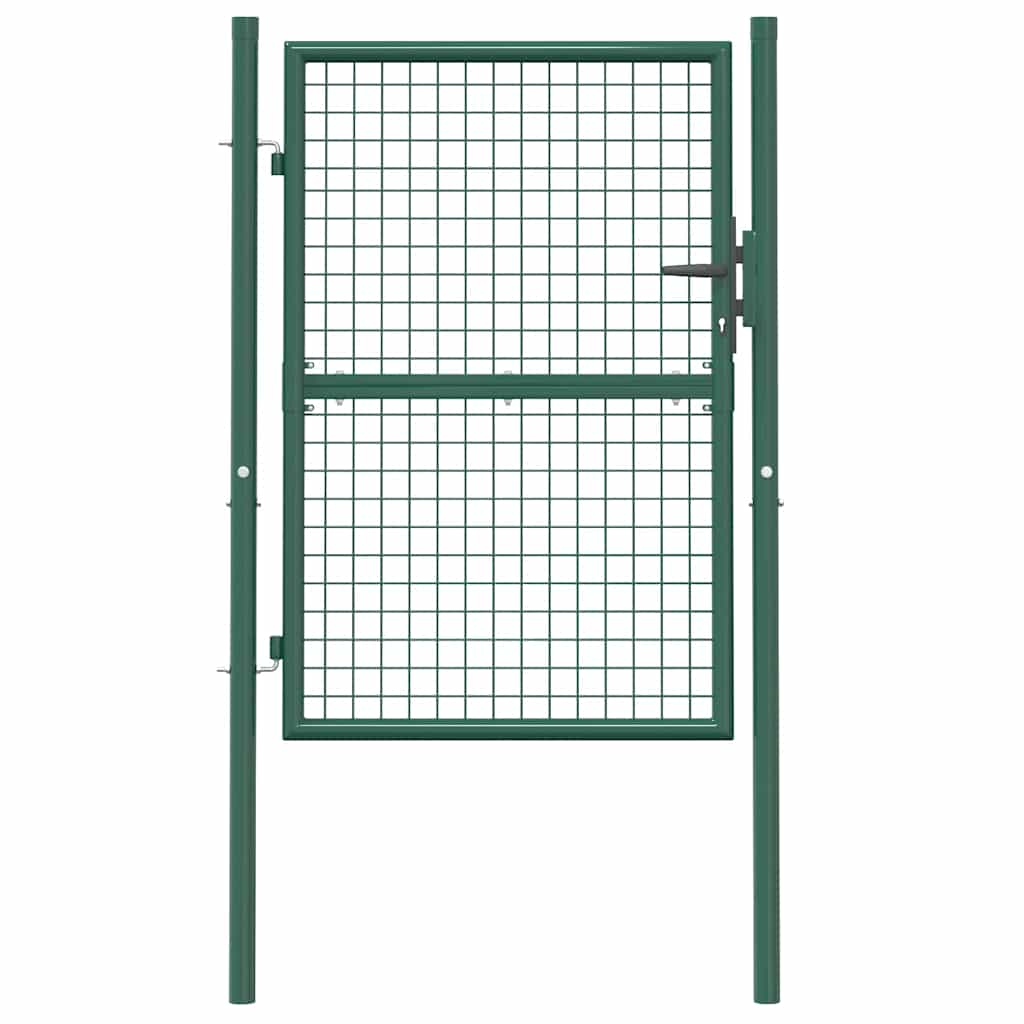 vidaXL Fence Gate Steel 100x125 cm Green