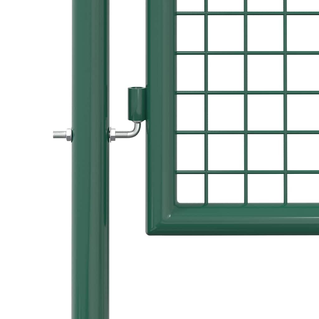 vidaXL Fence Gate Steel 100x125 cm Green