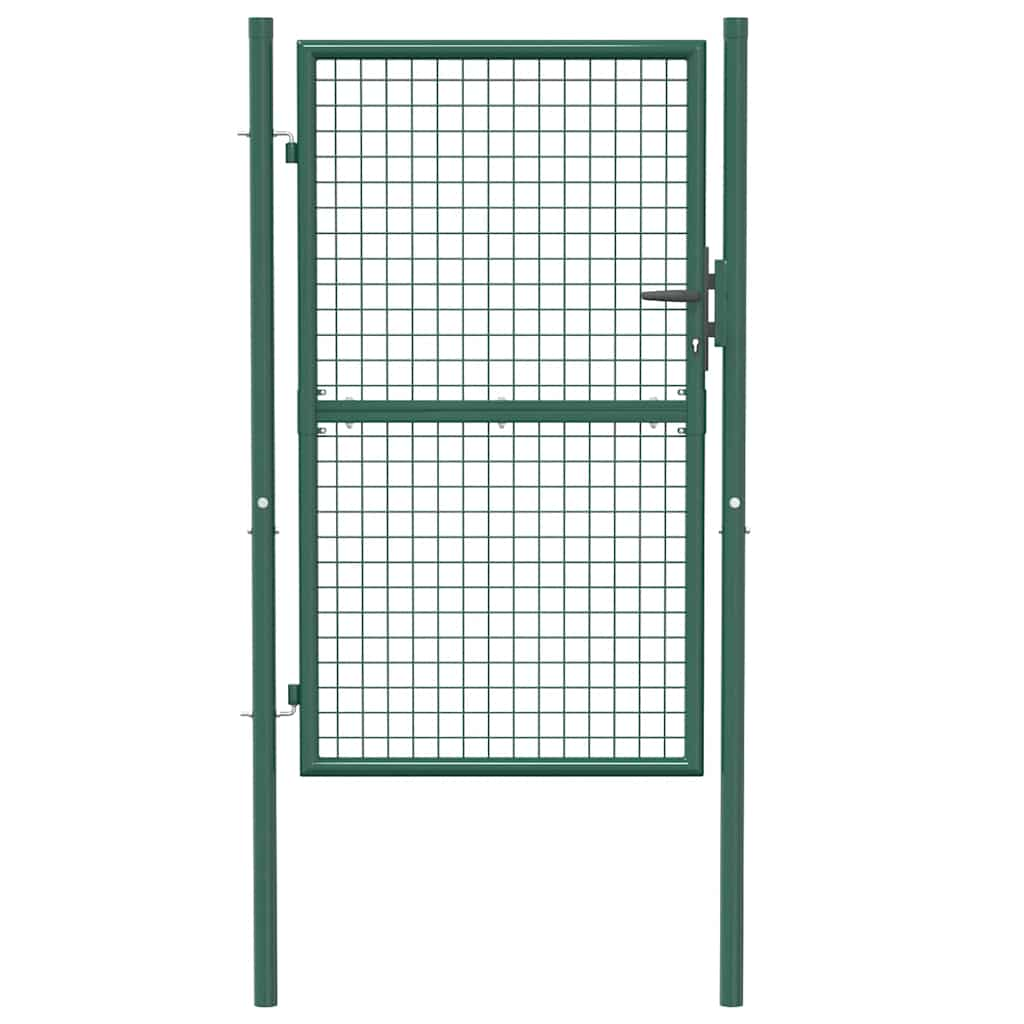 vidaXL Fence Gate Steel 100x150 cm Green