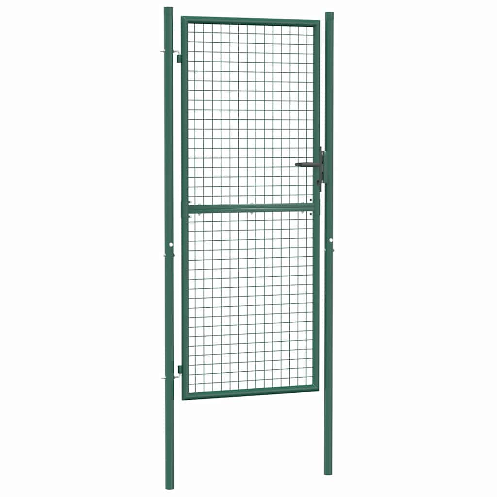 vidaXL Fence Gate Steel 100x200 cm Green