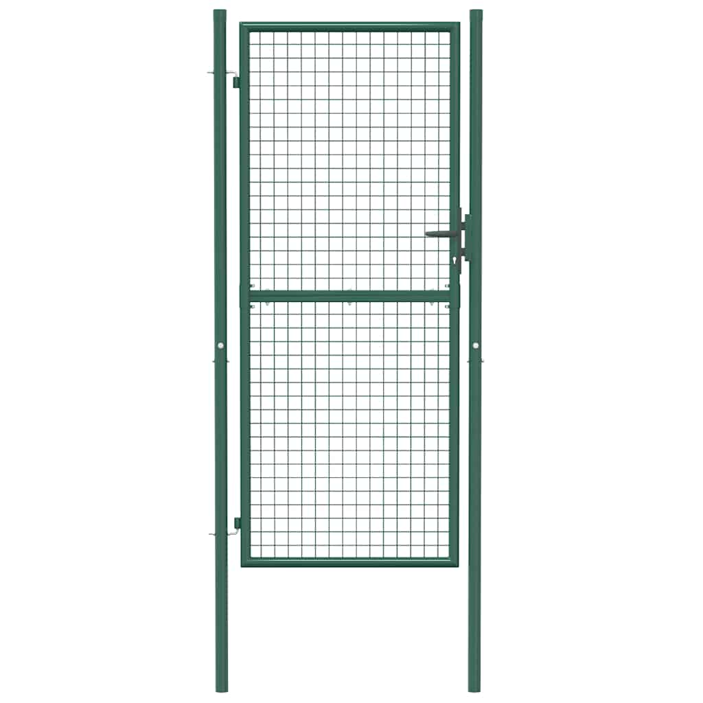 vidaXL Fence Gate Steel 100x200 cm Green