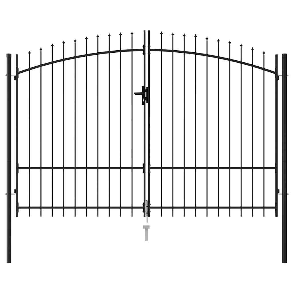 Fence Gate "Woerden" Double Door with Spike Top 299,5x249,5 cm