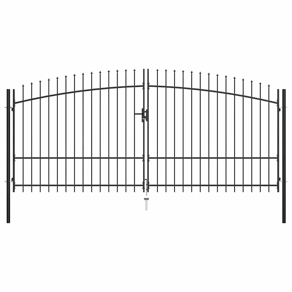 Double Door Fence Gate Woerden with Spear Top 400x224.5 cm