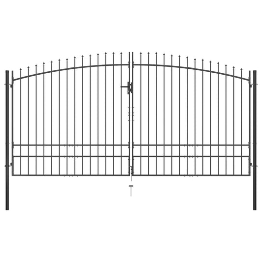 vidaXL Double Door Fence Gate with Spear Top 400x248 cm