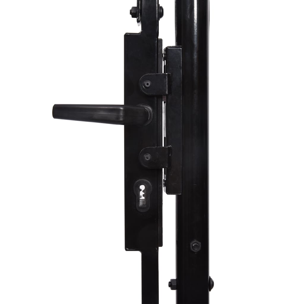 vidaXL Fence Gate Single Door with Spike Top Steel 1x2 m Black