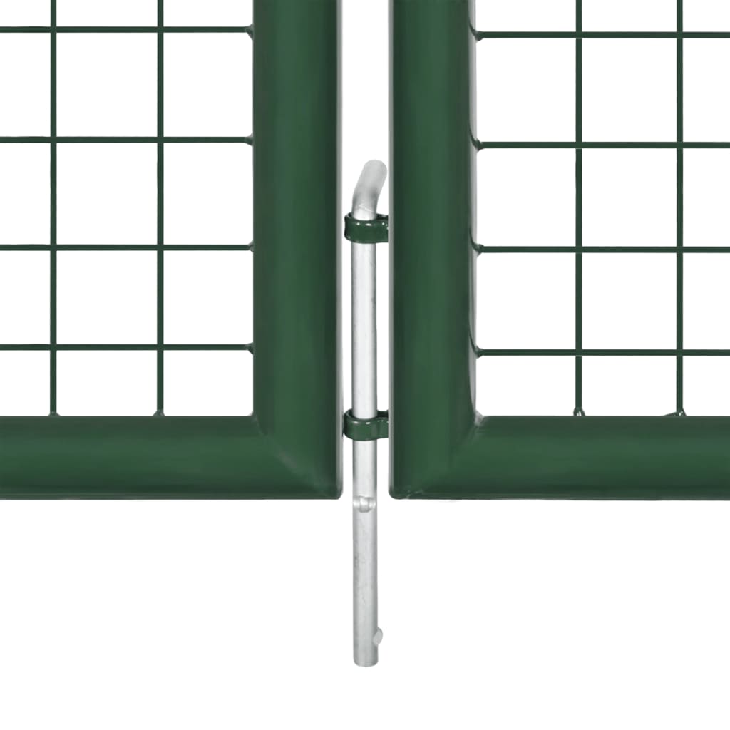 vidaXL Mesh Garden Gate Steel 390x75 cm Green