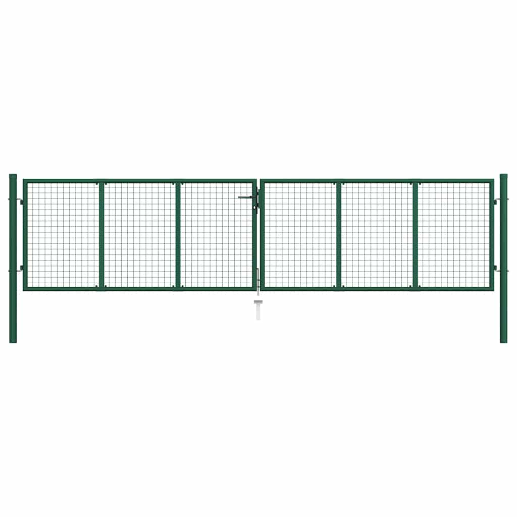 Mesh Garden Gate Steel 400x100 cm Green