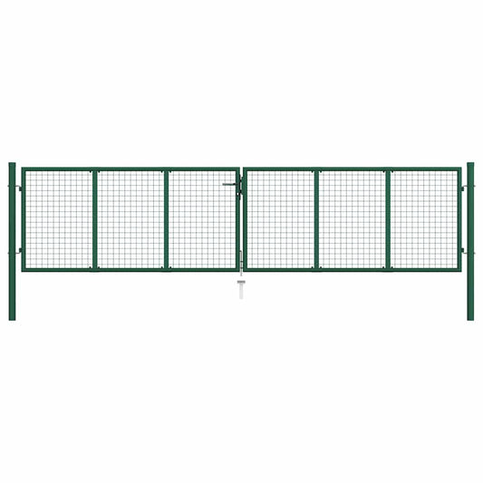 Mesh Garden Gate Steel 400x100 cm Green