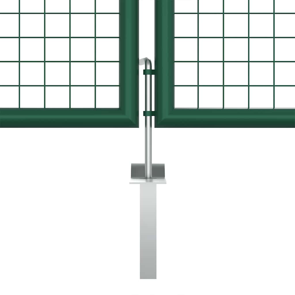 Mesh Garden Gate Steel 400x125 cm Green