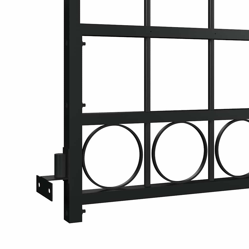 145750 vidaXL Fence Gate "ASSEN" with Arched Top Steel 89x200 cm Black