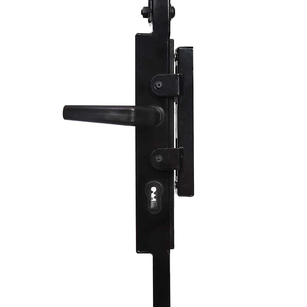 145750 vidaXL Fence Gate "ASSEN" with Arched Top Steel 89x200 cm Black