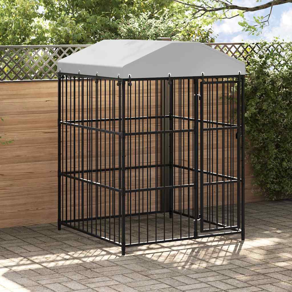 145760 vidaXL Outdoor Dog Kennel with Roof 150x150x210 cm