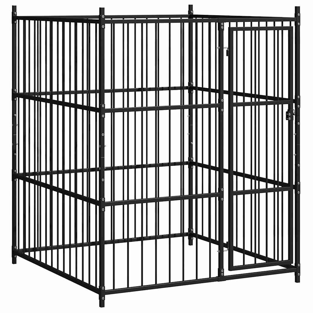 145761 vidaXL Outdoor Dog Kennel 150x150x185 cm