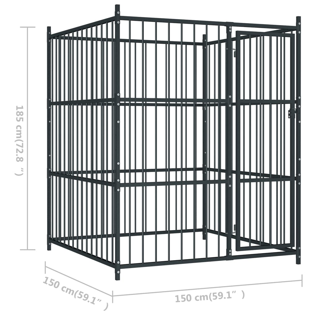 vidaXL Outdoor Dog Kennel 150x150x185 cm