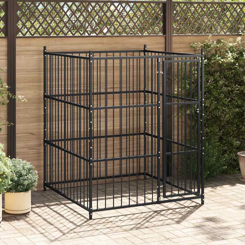 145761 vidaXL Outdoor Dog Kennel 150x150x185 cm