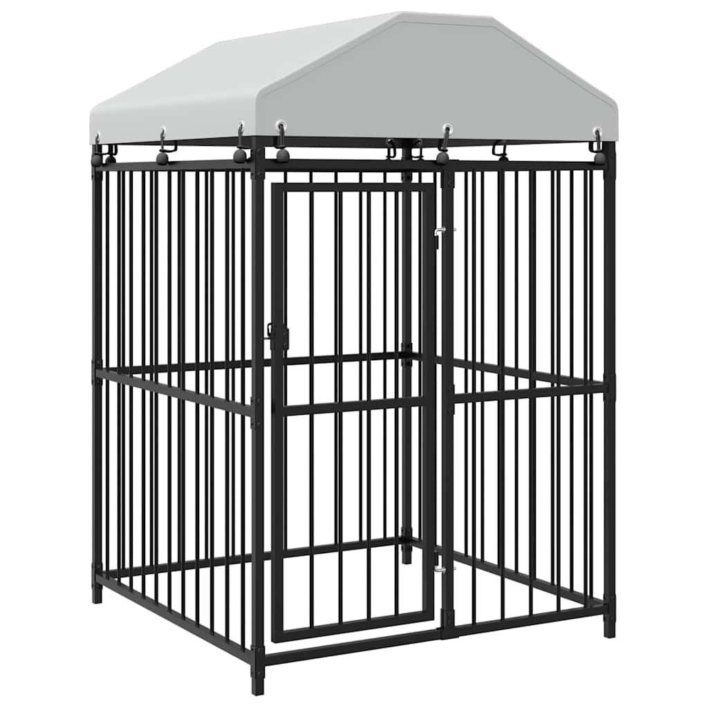 145762 vidaXL Outdoor Dog Kennel with Roof 120x120x150 cm