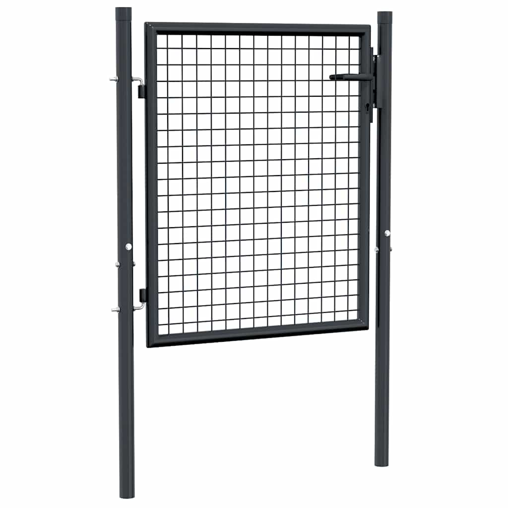 vidaXL Mesh Garden Gate Galvanised Steel 100x125 cm Grey