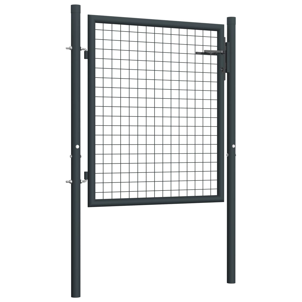 vidaXL Mesh Garden Gate Galvanised Steel 100x125 cm Grey