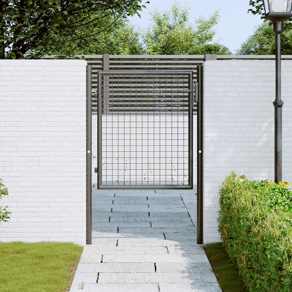 vidaXL Mesh Garden Gate Galvanised Steel 100x125 cm Grey