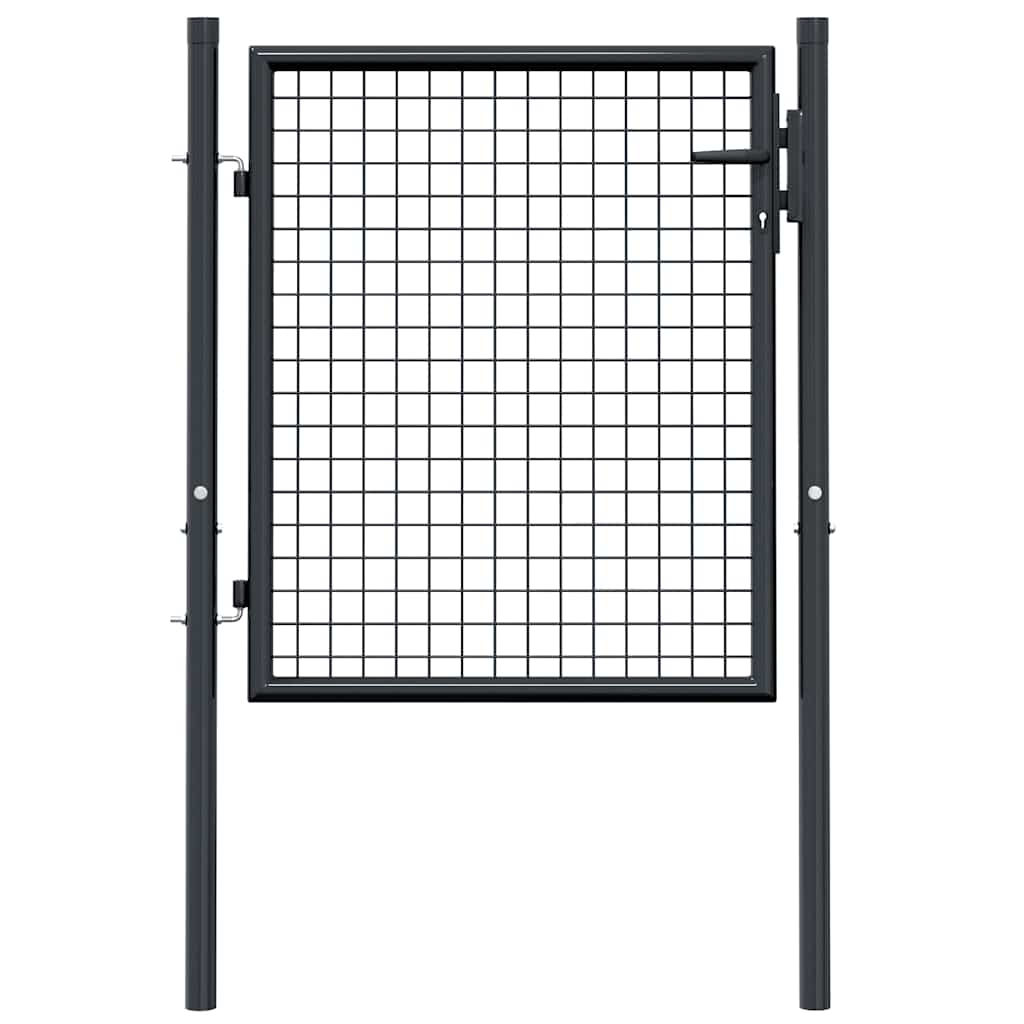 vidaXL Mesh Garden Gate Galvanised Steel 100x125 cm Grey