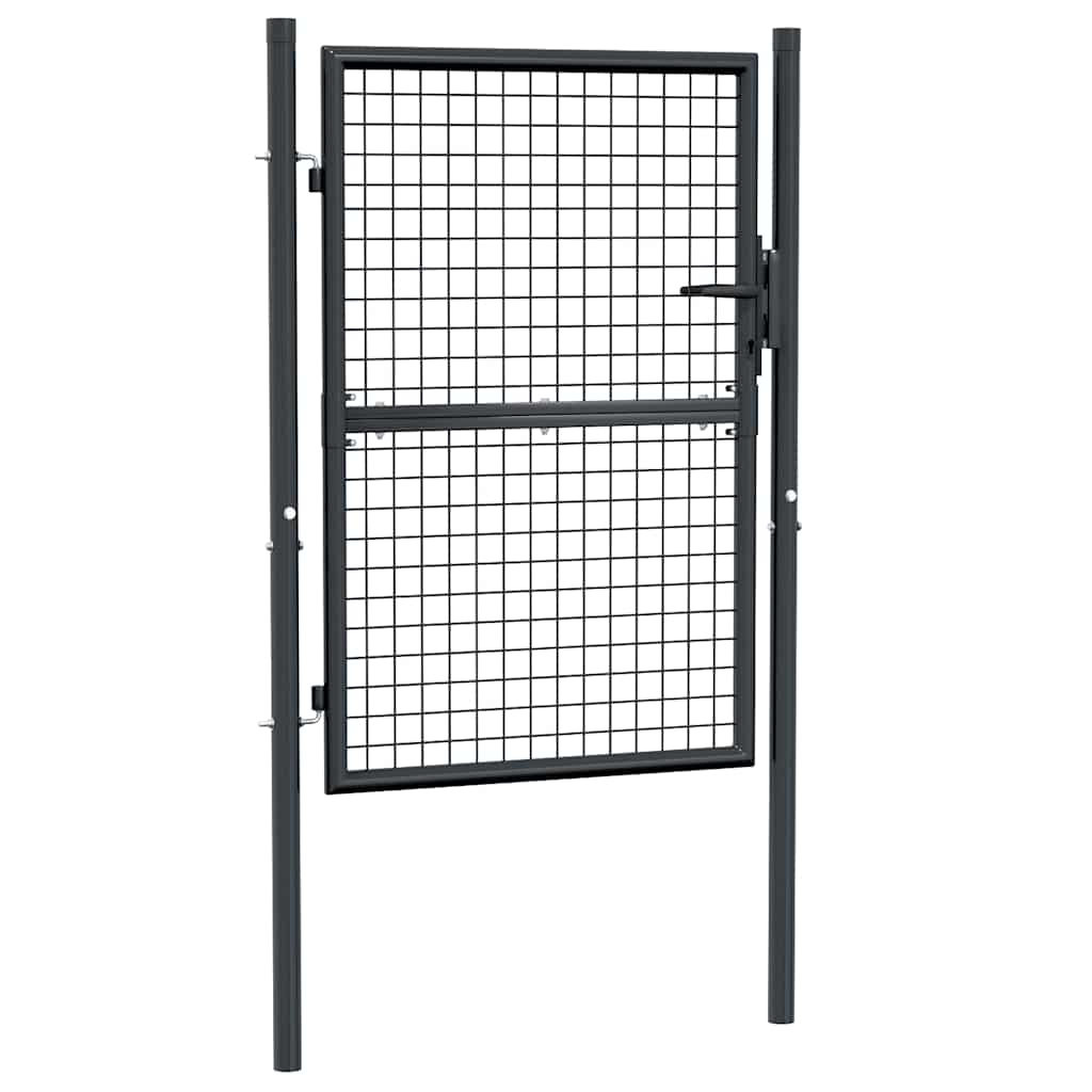 vidaXL Mesh Garden Gate Galvanised Steel 100x175 cm Grey