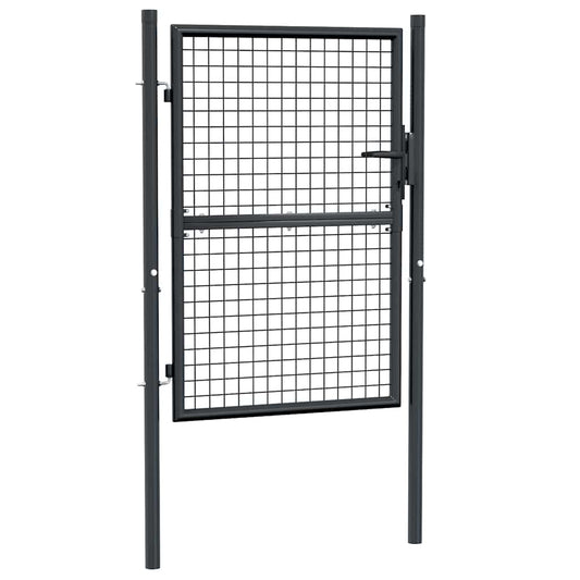 vidaXL Mesh Garden Gate Galvanised Steel 100x175 cm Grey