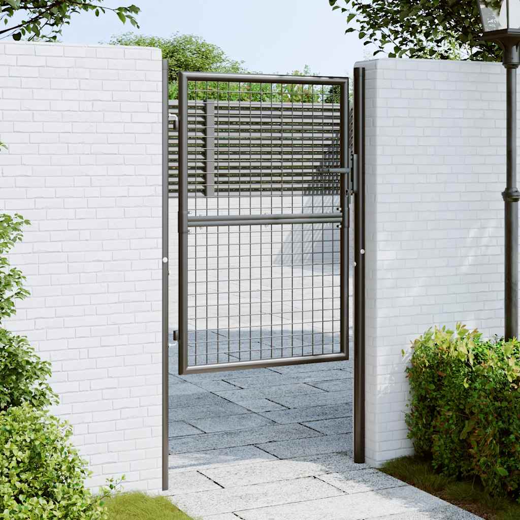 vidaXL Mesh Garden Gate Galvanised Steel 100x175 cm Grey