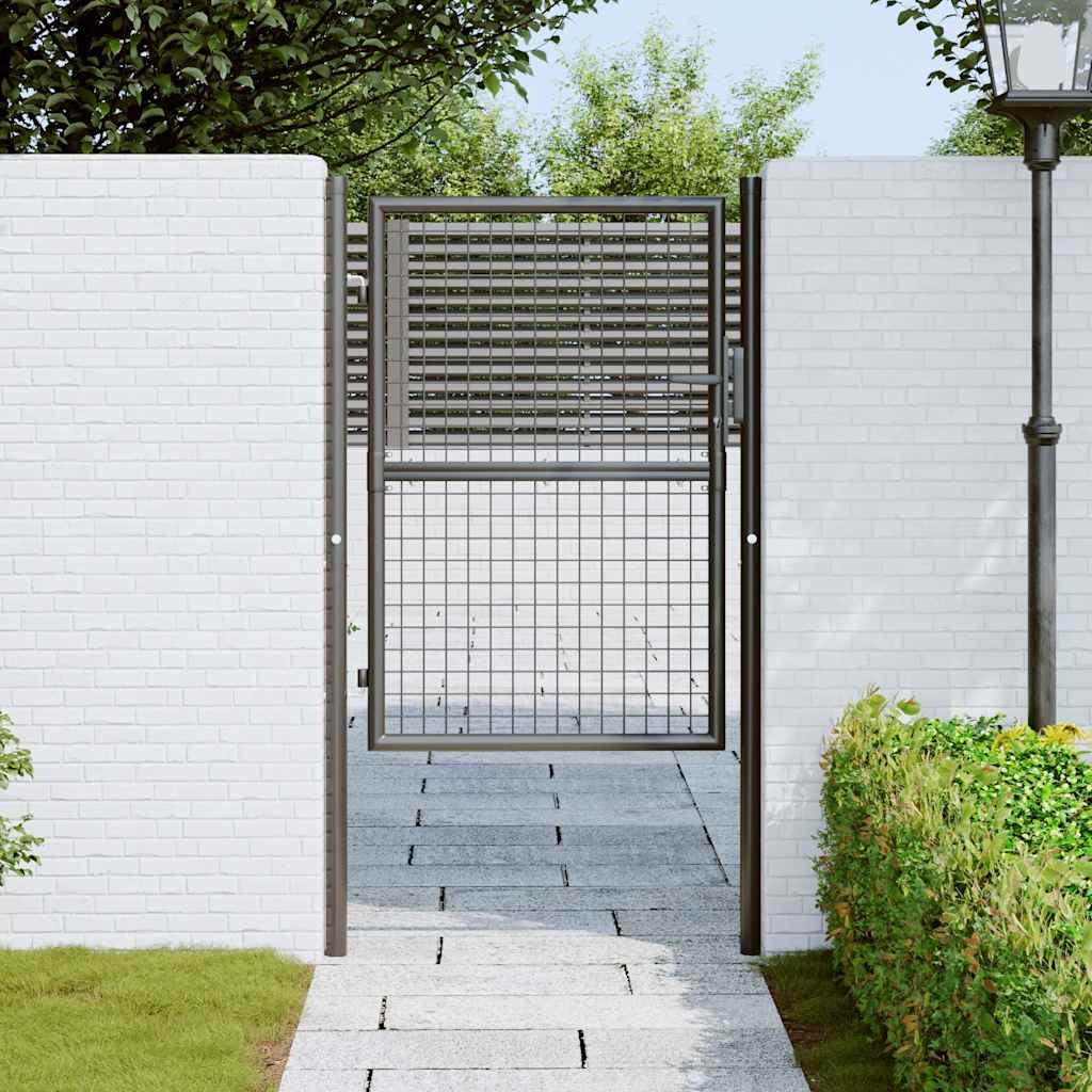 vidaXL Mesh Garden Gate Galvanised Steel 100x175 cm Grey