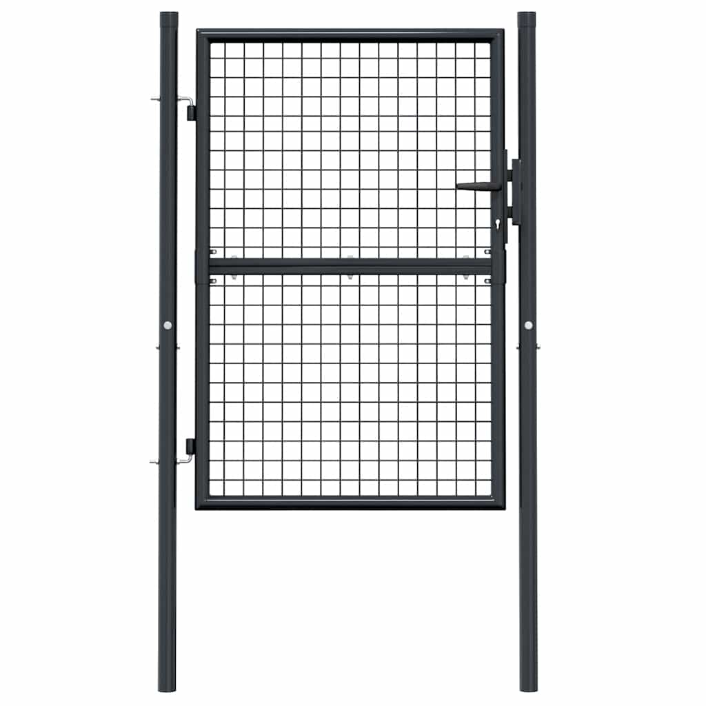 vidaXL Mesh Garden Gate Galvanised Steel 100x175 cm Grey