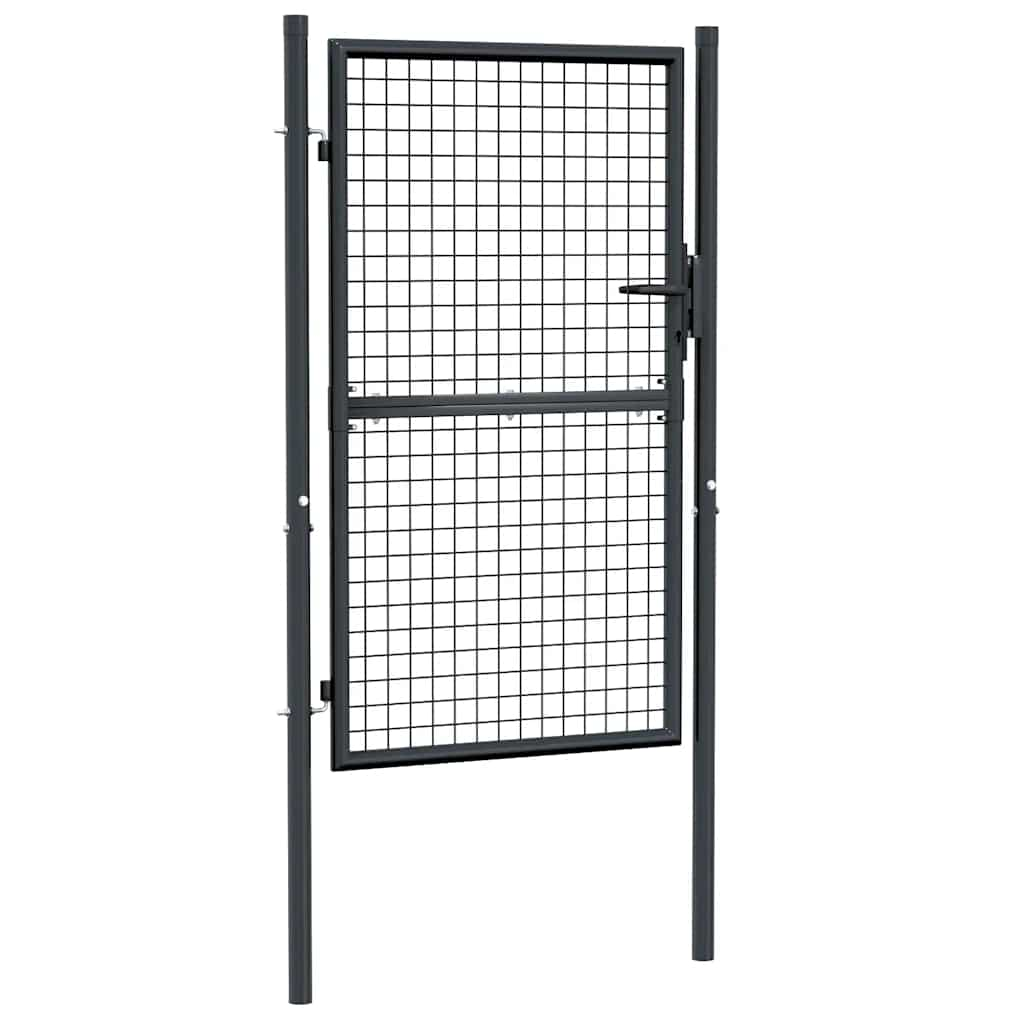 vidaXL Mesh Garden Gate Galvanised Steel 100x200 cm Grey