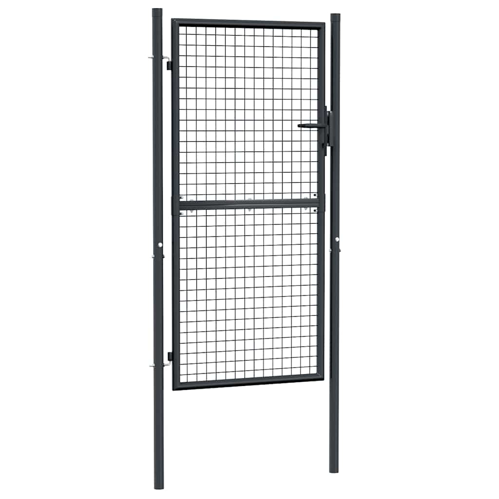 Mesh Garden Gate Galvanised Steel 100x175 cm Grey