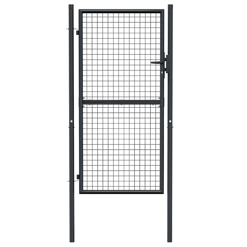 Mesh Garden Gate Galvanised Steel 100x175 cm Grey