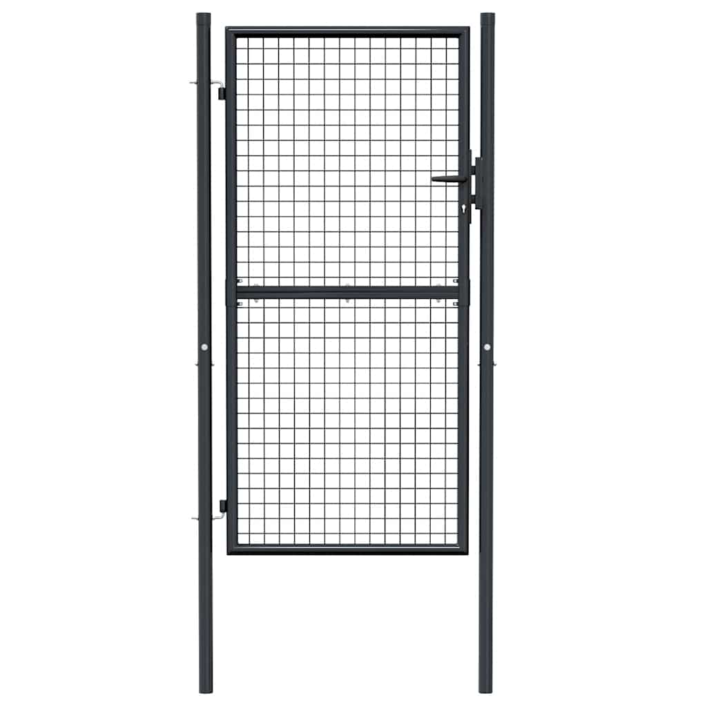 vidaXL Mesh Garden Gate Galvanised Steel 100x225 cm Grey