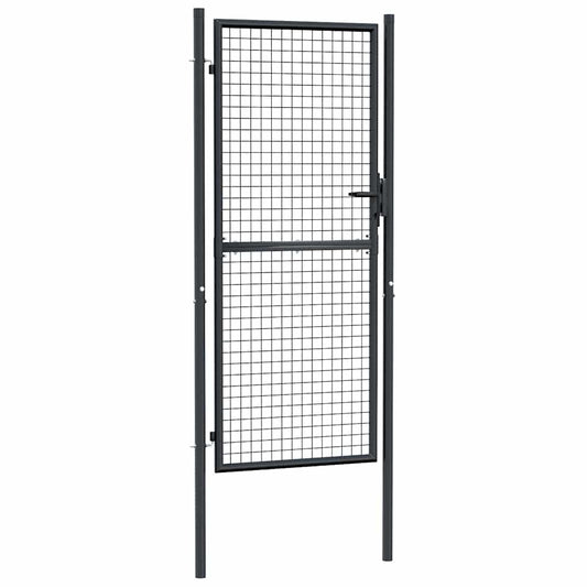 vidaXL Mesh Garden Gate Galvanised Steel 100x250 cm Grey