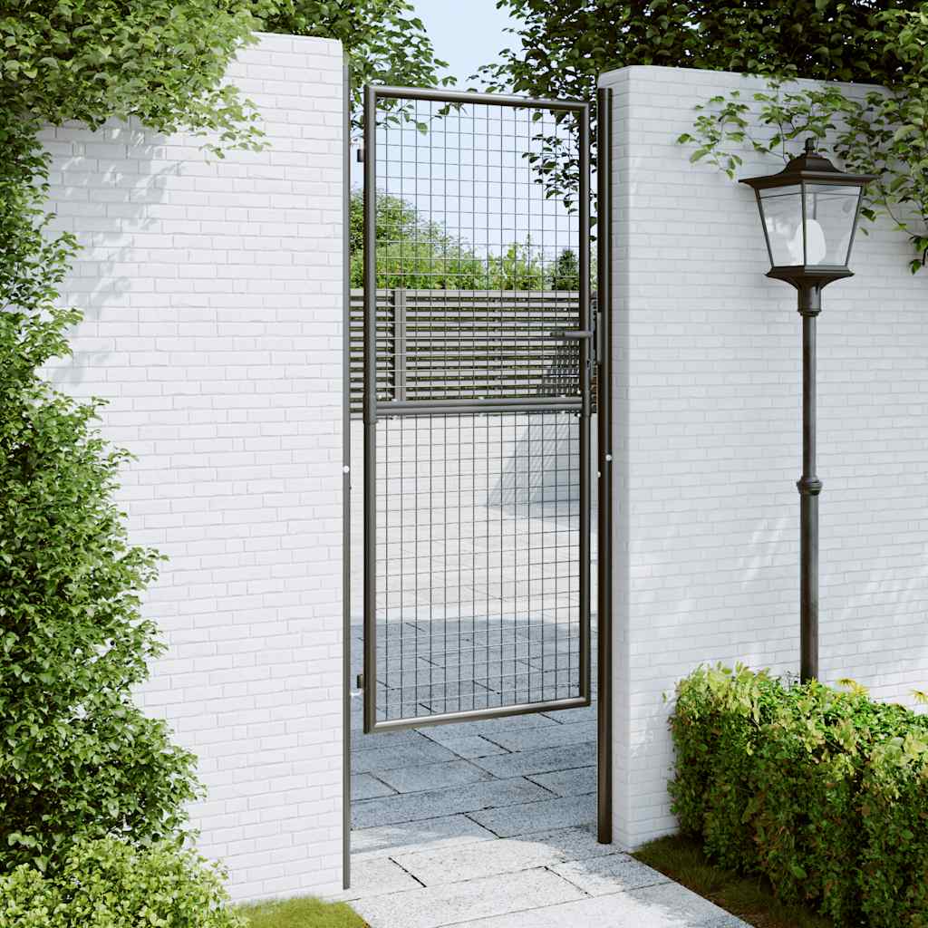 vidaXL Mesh Garden Gate Galvanised Steel 100x250 cm Grey