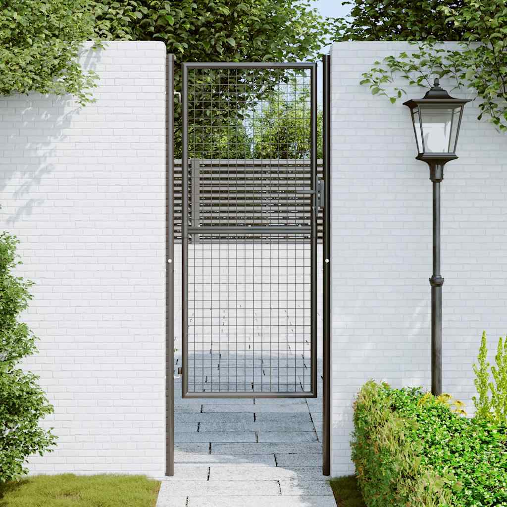 vidaXL Mesh Garden Gate Galvanised Steel 100x250 cm Grey