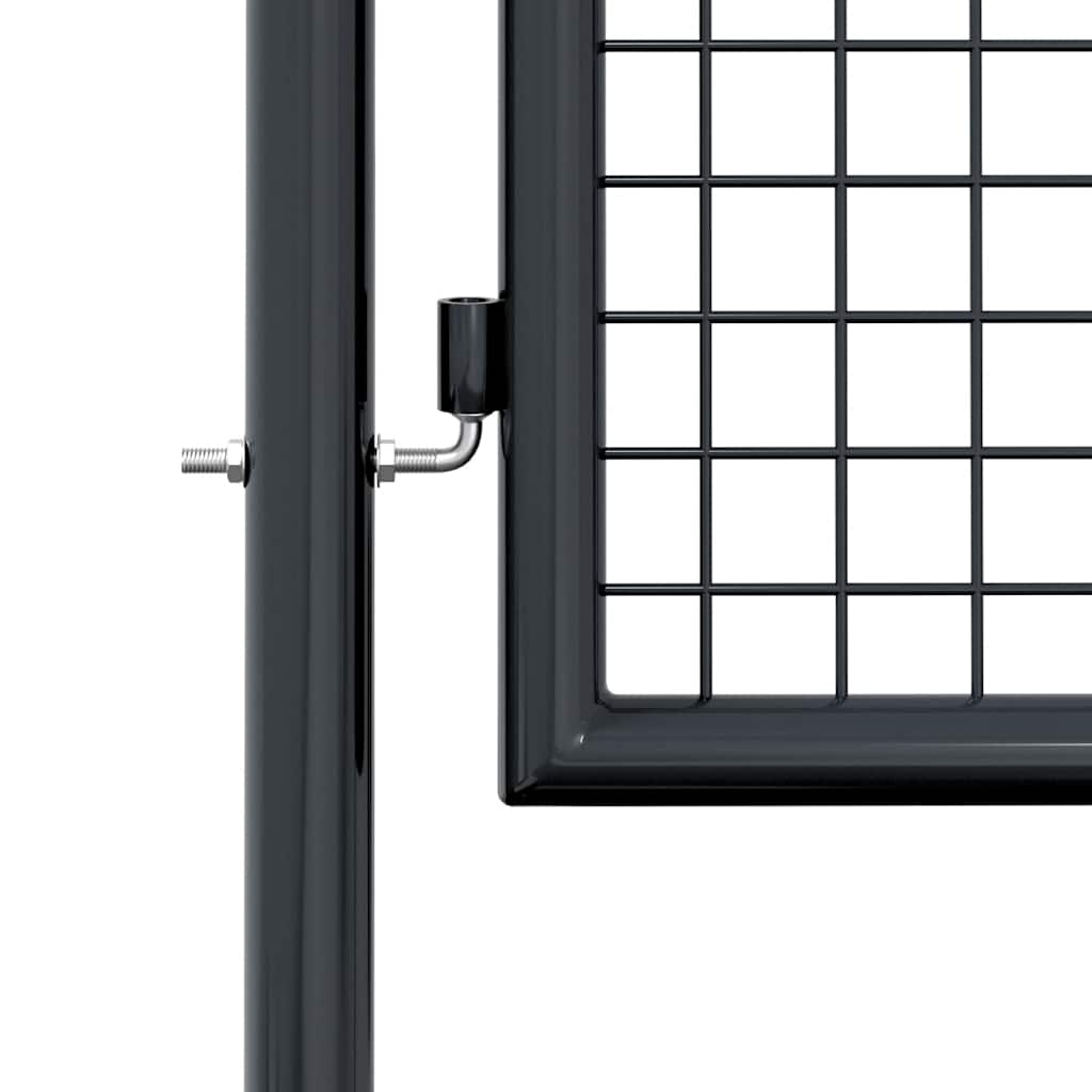 145775 vidaXL Mesh Garden Gate Galvanised Steel 100x200 cm Grey