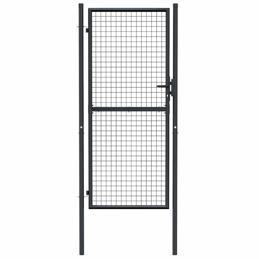 vidaXL Mesh Garden Gate Galvanised Steel 100x250 cm Grey