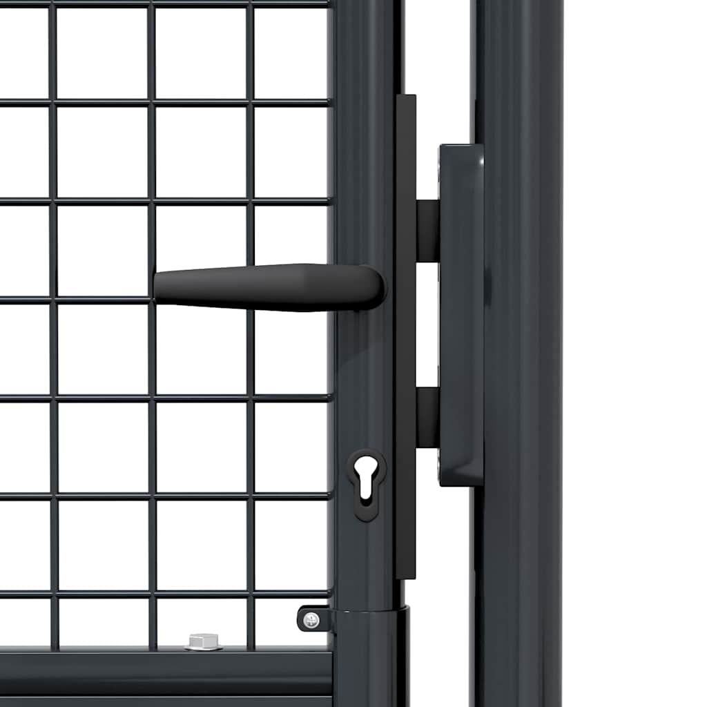 145775 vidaXL Mesh Garden Gate Galvanised Steel 100x200 cm Grey