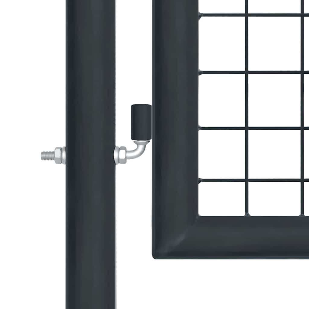 145776 vidaXL Mesh Garden Gate Galvanised Steel 400x75 cm Grey