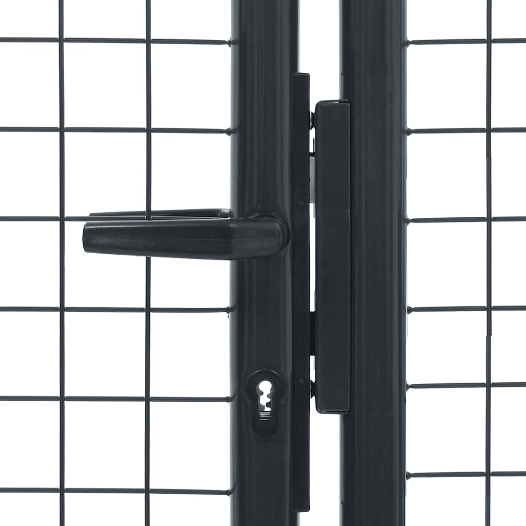 145776 vidaXL Mesh Garden Gate Galvanised Steel 400x75 cm Grey