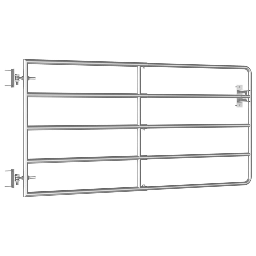 vidaXL 5 Bar Field Gate Steel (95-170)x90 cm Silver