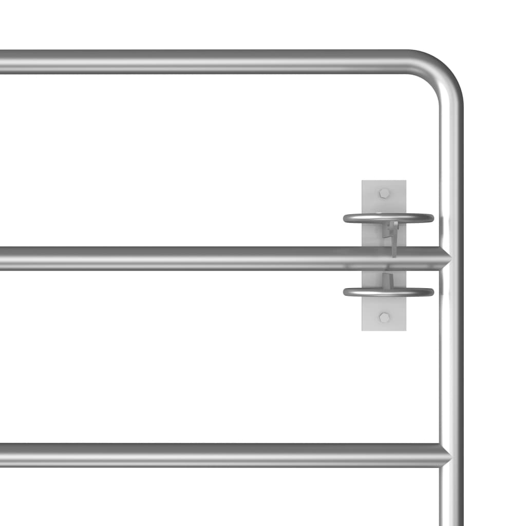 vidaXL 5 Bar Field Gate Steel (95-170)x90 cm Silver